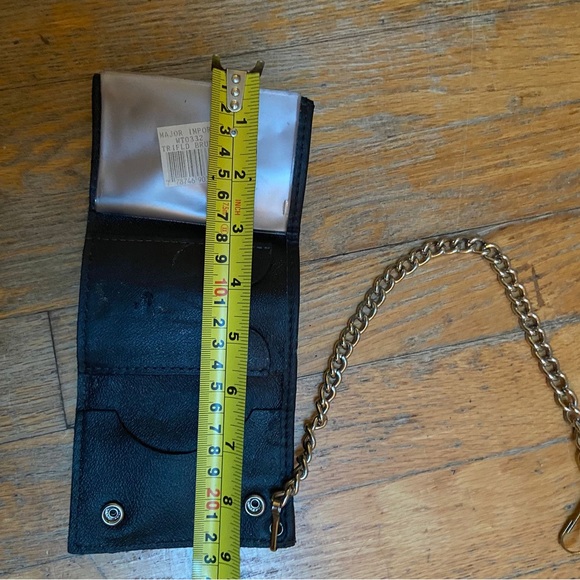 Brutus on motorcycle leather trifold wallet with chain popeye olive oyl cartoons - Picture 6 of 6